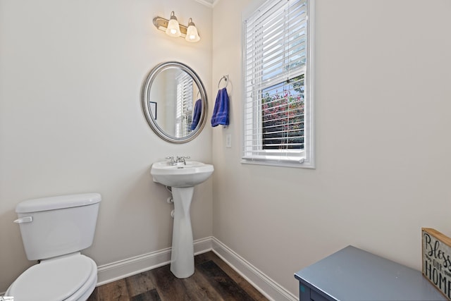 412 Kindletree Way, Simpsonville, SC 29680 - half bath featuring baseboards, wood finished floors, and toilet