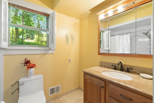 100 Maxwell Rd, Spartanburg, SC 29302 - bathroom with vanity, toilet, tile patterned flooring, baseboards, and curtained shower