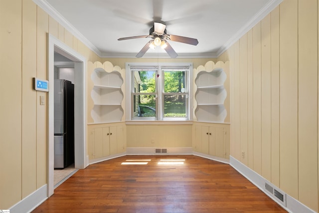100 Maxwell Rd, Spartanburg, SC 29302 - empty room featuring wood finished floors, a ceiling fan, crown molding, and baseboards