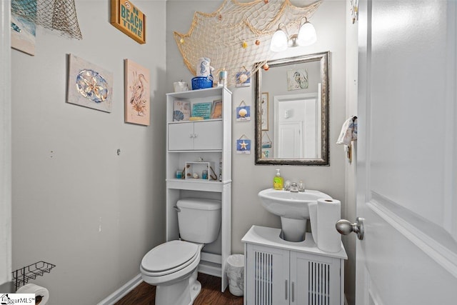 559 Falls Cottage Run, Boiling Springs, SC 29316 - bathroom with toilet, wood finished floors, and baseboards
