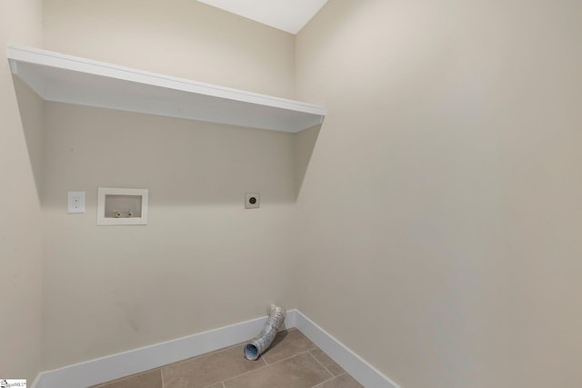 184 Sandifer Rd, Spartanburg, SC 29303 - laundry room with hookup for an electric dryer, washer hookup, baseboards, and light tile patterned floors