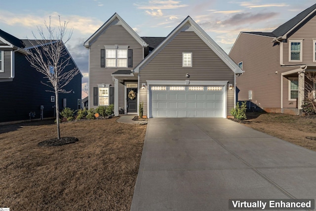 1668 Burtonwood Dr, Moore, SC 29369 - traditional home with concrete driveway and a front lawn