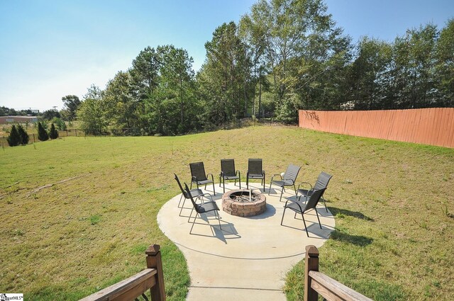 125 Patton St, Fountain Inn, SC 29644 - view of yard with a fire pit and a patio