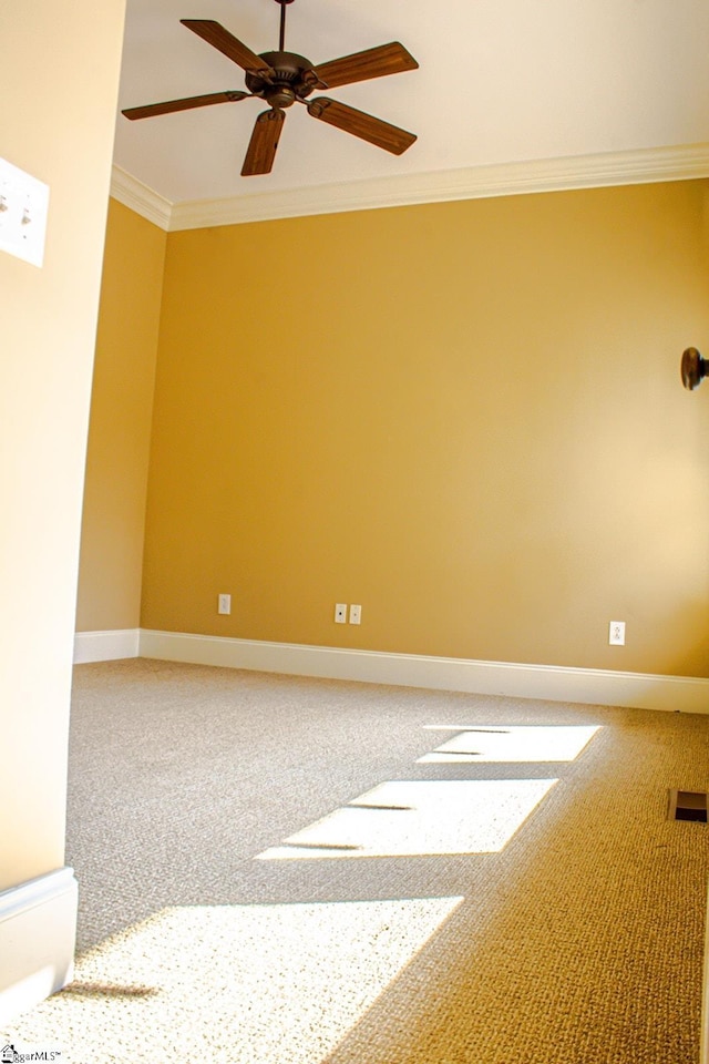 231 Austin Brook St, Simpsonville, SC 29680 - carpeted empty room with ornamental molding, ceiling fan, and baseboards