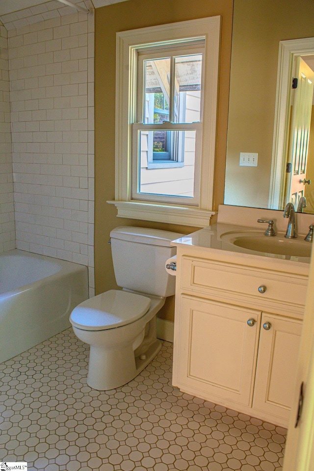 231 Austin Brook St, Simpsonville, SC 29680 - bathroom with toilet, vanity, and tile patterned floors