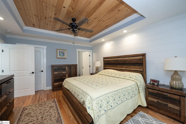 1122 Midway Rd, Pickens, SC 29671 - bedroom with a raised ceiling, wood finished floors, wooden ceiling, recessed lighting, and baseboards