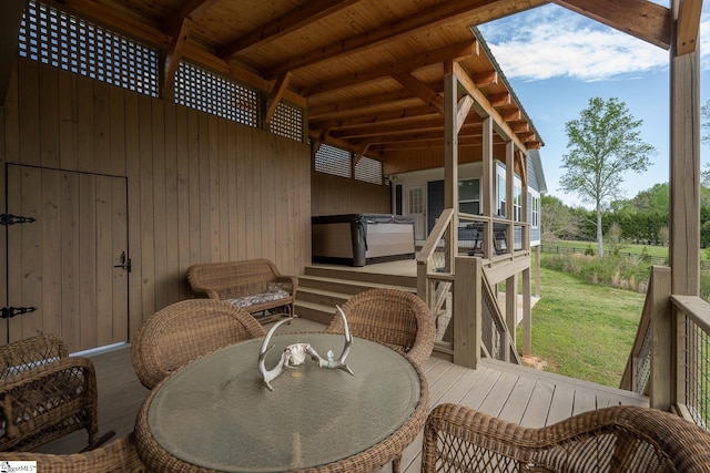 1122 Midway Rd, Pickens, SC 29671 - deck with a hot tub and a yard