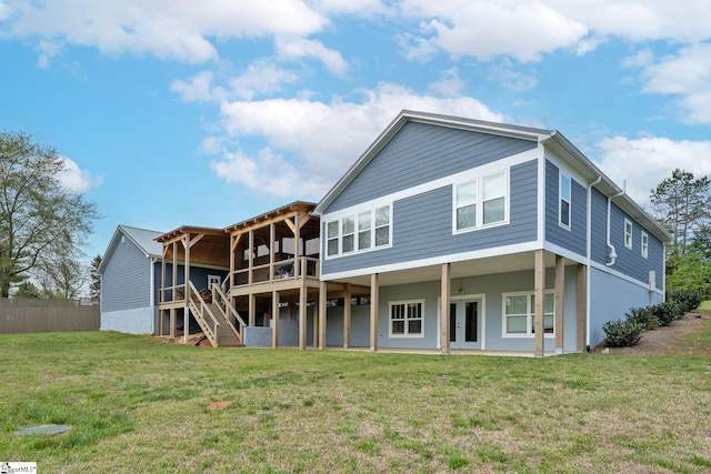 1122 Midway Rd, Pickens, SC 29671 - rear view of house with a wooden deck, stairway, and french doors