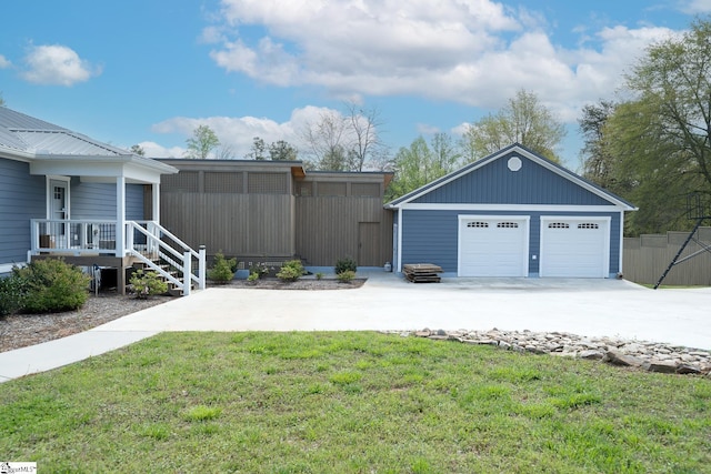 1122 Midway Rd, Pickens, SC 29671 - view of yard featuring a detached garage and covered porch