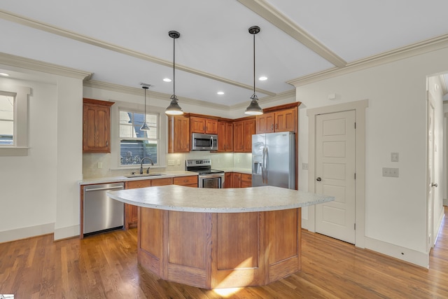 509B Townes St, Greenville, SC 29601 - kitchen with appliances with stainless steel finishes, a sink, light countertops, tasteful backsplash, and light wood finished floors