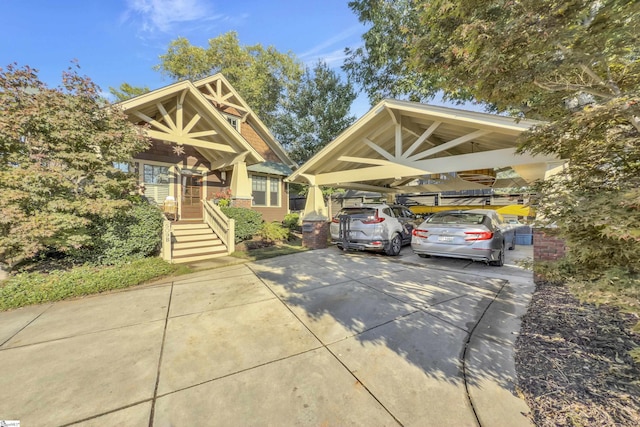 509B Townes St, Greenville, SC 29601 - craftsman-style house featuring concrete driveway, a carport, and brick siding