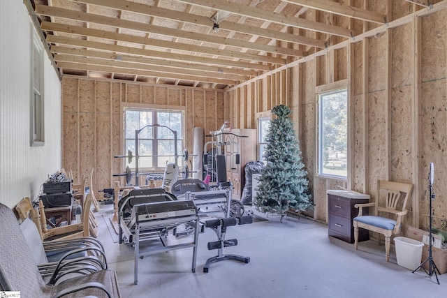 203 Rock Springs Rd, Belton, SC 29627 - miscellaneous room with plenty of natural light and concrete floors