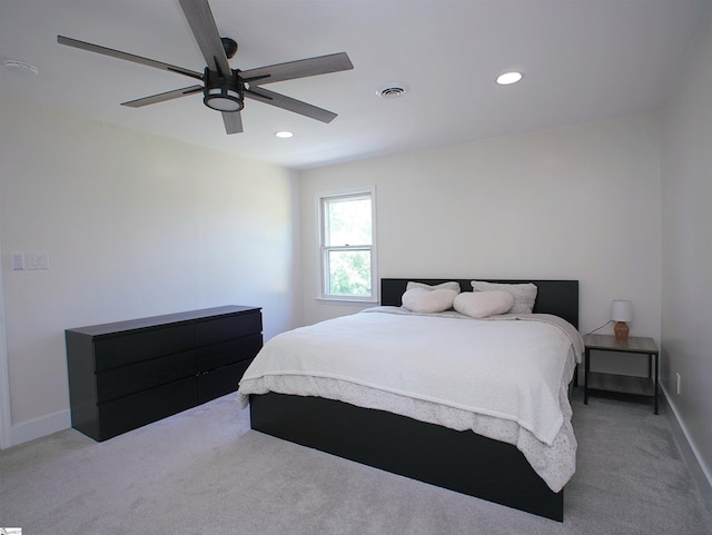310 Sloping Meadow Dr, Inman, SC 29349 - bedroom featuring carpet floors, recessed lighting, ceiling fan, and baseboards