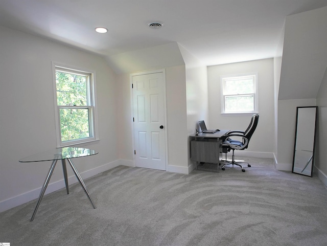 310 Sloping Meadow Dr, Inman, SC 29349 - carpeted office space featuring healthy amount of natural light, baseboards, and lofted ceiling
