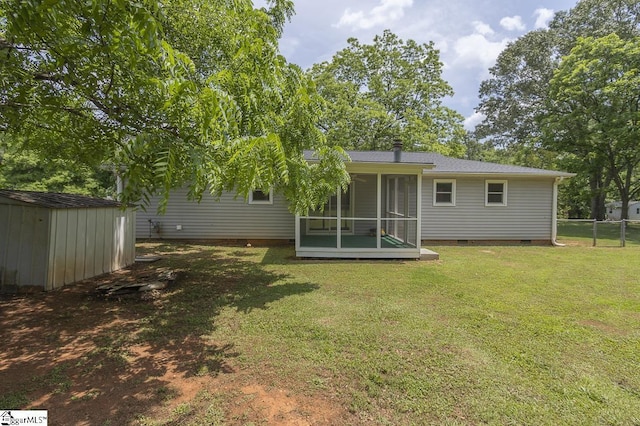 112 Summer Dr, Easley, SC 29642 - back of house with crawl space and a sunroom