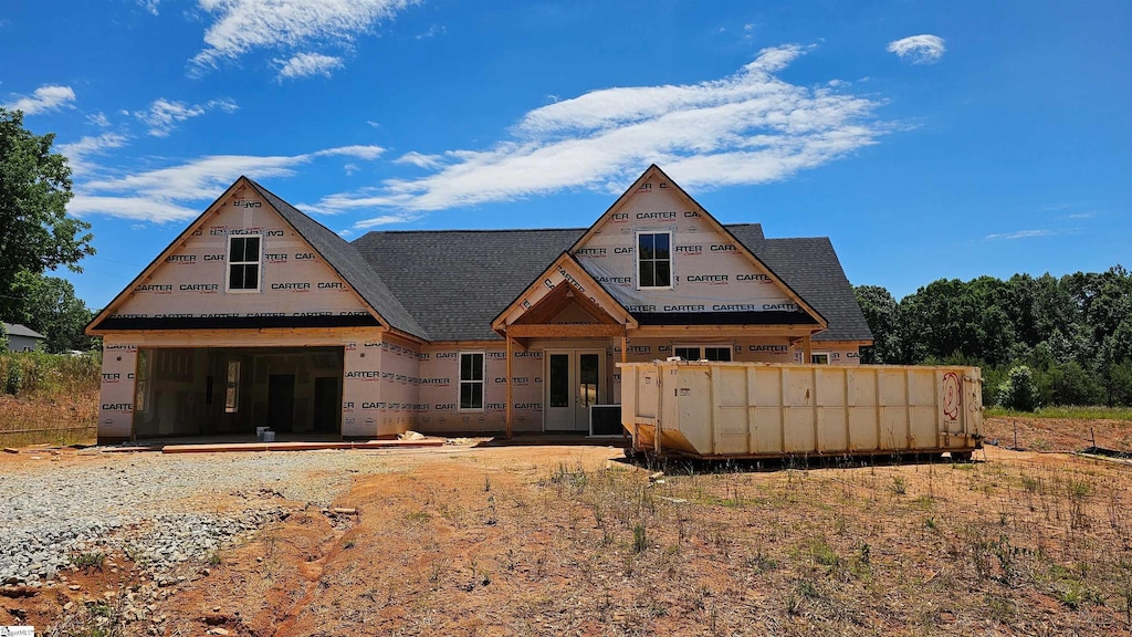 0 Valley Rd Lot 3, Travelers Rest, SC 29690 - view of front of house featuring french doors and a shingled roof