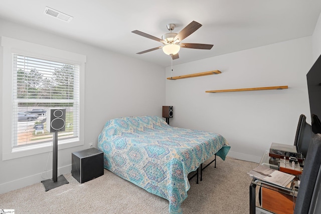 101 Hazelcroft Dr, Fountain Inn, SC 29644 - bedroom with multiple windows, baseboards, carpet floors, and a ceiling fan