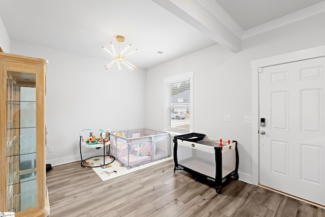 101 Hazelcroft Dr, Fountain Inn, SC 29644 - entrance foyer featuring wood finished floors, a chandelier, and baseboards