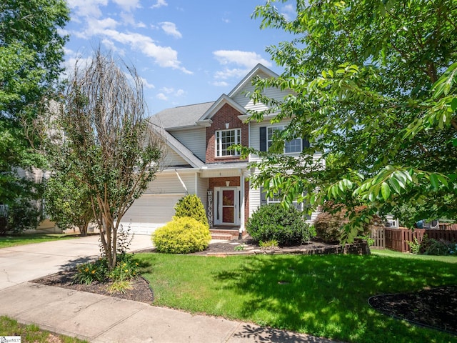6 Baneberry Ct, Simpsonville, SC 29680 - view of front of home featuring concrete driveway, brick siding, and an attached garage