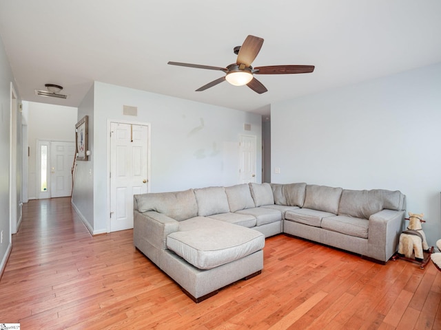 6 Baneberry Ct, Simpsonville, SC 29680 - living area with light wood-style floors and ceiling fan
