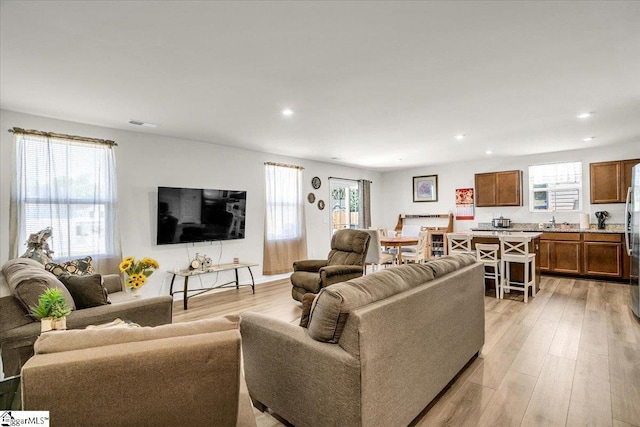 104 Timothy Pl, Easley, SC 29642 - living room featuring light wood-style floors and recessed lighting
