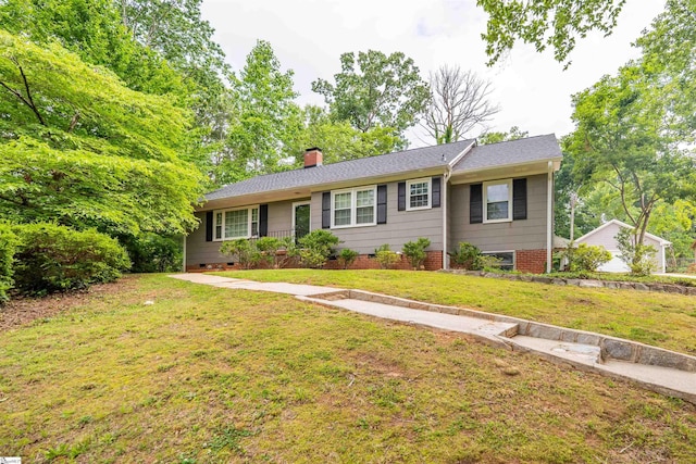 236 S Park Dr, Spartanburg, SC 29302 - single story home featuring a chimney, a front yard, and crawl space
