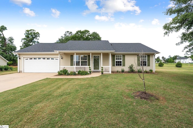 410 Garden Gate Ct, Duncan, SC 29334 - single story home featuring a porch, concrete driveway, a garage, and a front lawn