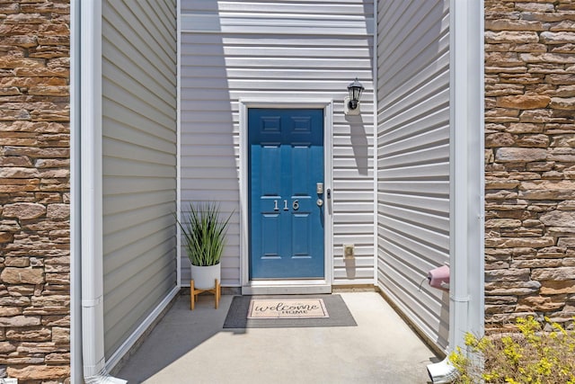 116 Southridge Ct, Easley, SC 29642 - doorway to property with stone siding