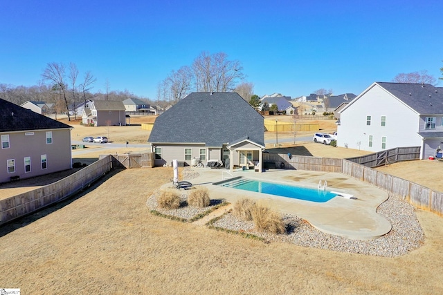 352 Avendell Dr, Easley, SC 29642 - view of swimming pool featuring a residential view, a patio, and a fenced backyard