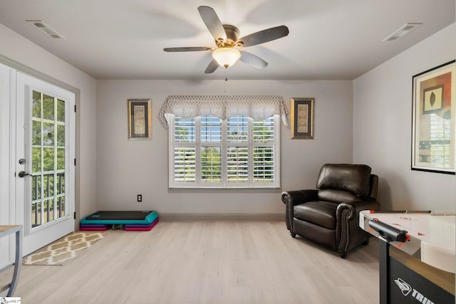 30 Eaglecrest Ct, Simpsonville, SC 29681 - sitting room featuring light wood finished floors, healthy amount of natural light, a ceiling fan, and baseboards