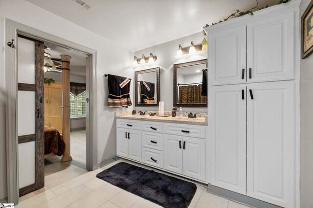 30 Eaglecrest Ct, Simpsonville, SC 29681 - full bathroom featuring double vanity, tile patterned flooring, ensuite bathroom, and a shower with shower curtain