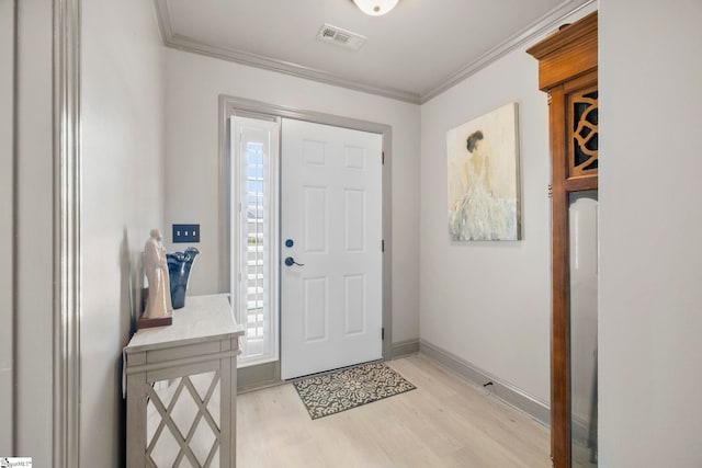 30 Eaglecrest Ct, Simpsonville, SC 29681 - entrance foyer with light wood finished floors, crown molding, and baseboards