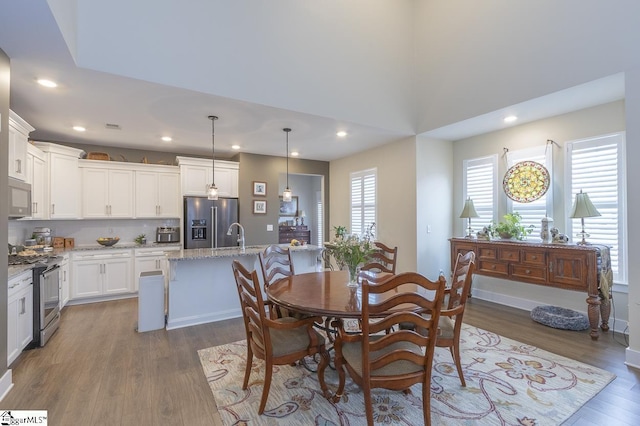101 Greensdale Ln, Easley, SC 29642 - dining space with wood finished floors and recessed lighting