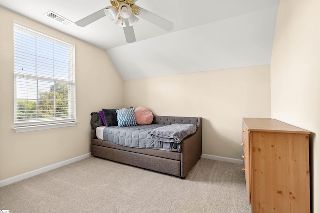 105 Franklin Meadow Way, Greer, SC 29651 - bedroom featuring lofted ceiling, carpet, baseboards, and a ceiling fan