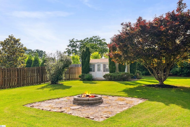 105 Franklin Meadow Way, Greer, SC 29651 - view of yard with an outdoor fire pit