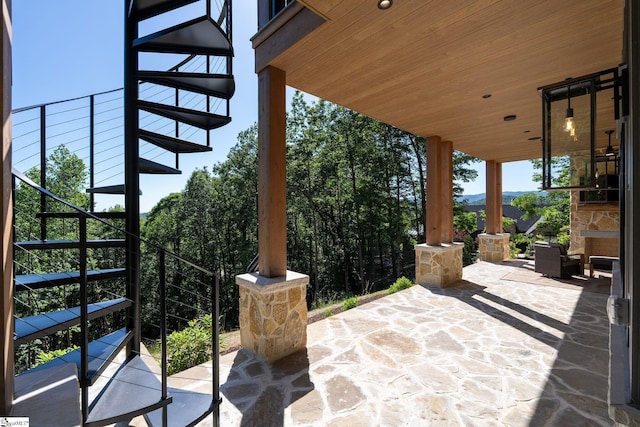 189 Crowne Hill Way, Marietta, SC 29661 - view of patio / terrace with stairway