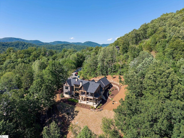 189 Crowne Hill Way, Marietta, SC 29661 - aerial view of property and surrounding area with a forest and mountains