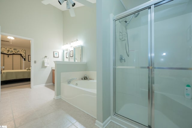 29 River Birch Way, Greer, SC 29650 - full bath featuring a stall shower, a bath, ensuite bath, and ceiling fan