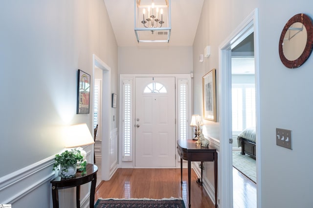 29 River Birch Way, Greer, SC 29650 - entrance foyer with a chandelier, light wood-type flooring, and baseboards