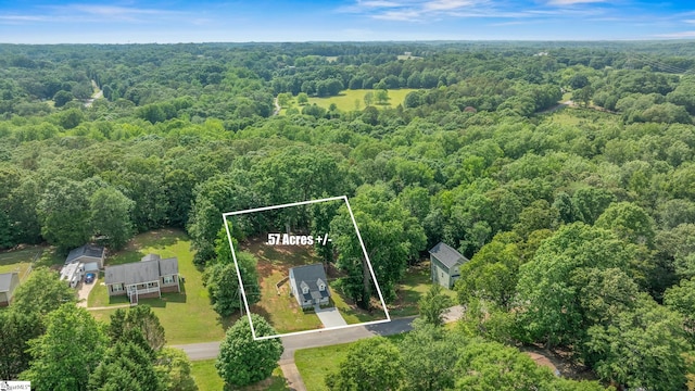 216 Country Gln, Pelzer, SC 29669 - aerial overview of property's location with a heavily wooded area and property parcel outlined