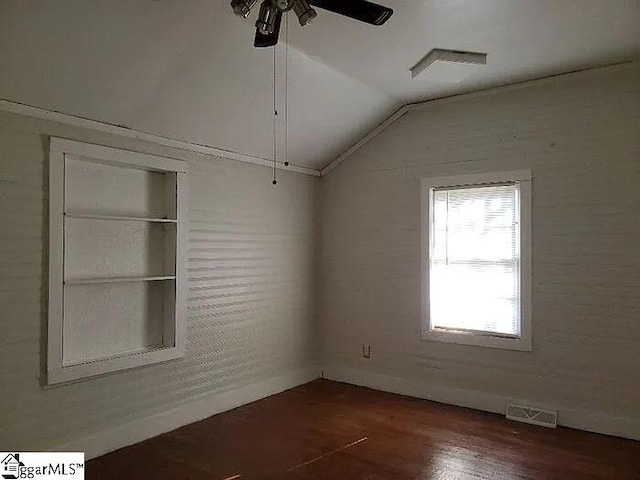 8 Sue Cleveland School Rd, Piedmont, SC 29673 - empty room with lofted ceiling, a ceiling fan, and wood finished floors