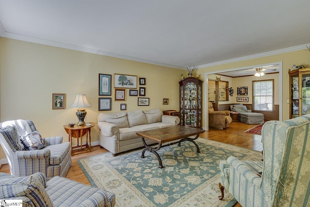 101 N Lady Slipper Ln, Greer, SC 29650 - living area with crown molding and light wood-style floors