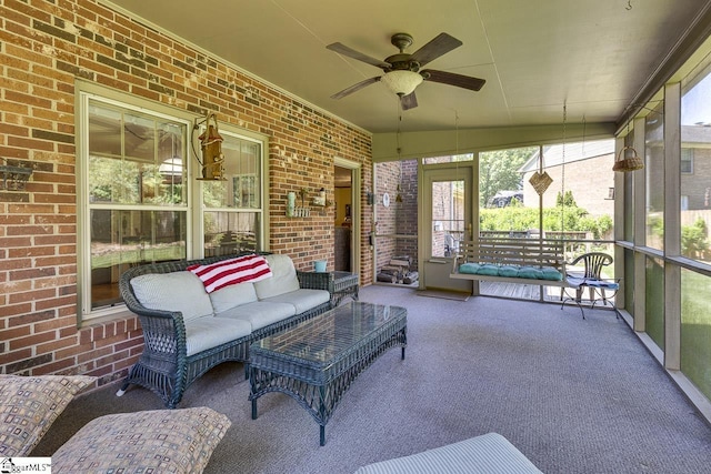 101 N Lady Slipper Ln, Greer, SC 29650 - sunroom with a ceiling fan, plenty of natural light, and an outdoor living space