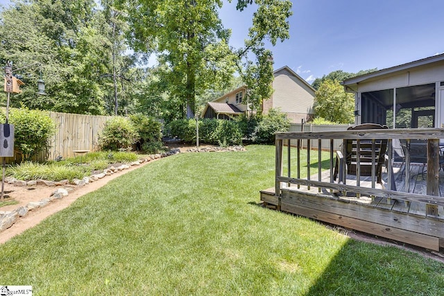 101 N Lady Slipper Ln, Greer, SC 29650 - view of yard with a deck and a sunroom