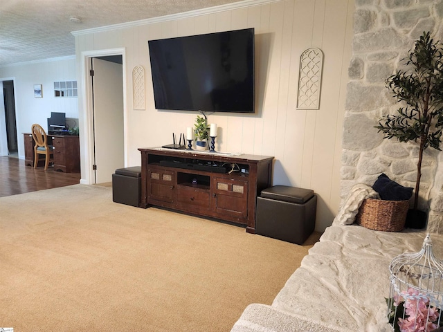 1104 Robert P Jeanes Rd, Easley, SC 29640 - carpeted living area featuring ornamental molding and a desk