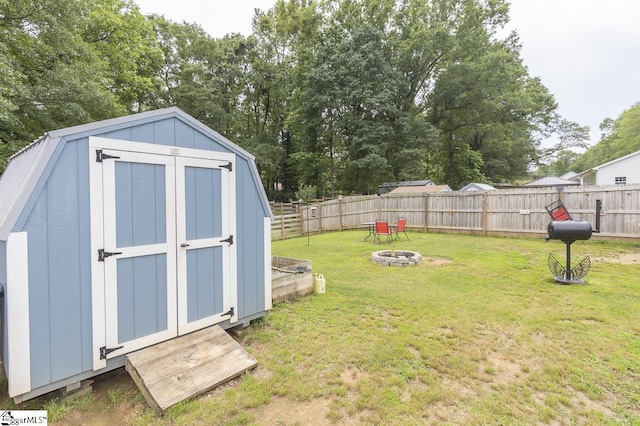 317 Saluda St, Belton, SC 29627 - view of shed featuring a fire pit