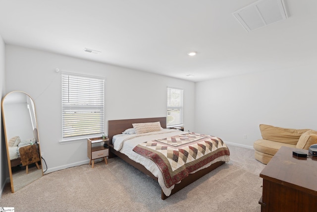 206 Bonifay Dr, Fountain Inn, SC 29644 - bedroom with light colored carpet, baseboards, and attic access