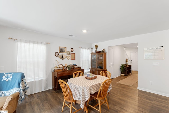 206 Bonifay Dr, Fountain Inn, SC 29644 - dining area with dark wood-style floors, baseboards, and recessed lighting