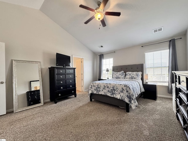 200 Odie Dr, Simpsonville, SC 29681 - carpeted bedroom featuring vaulted ceiling, baseboards, and a ceiling fan