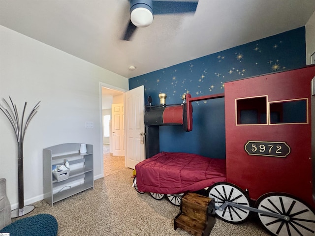 200 Odie Dr, Simpsonville, SC 29681 - bedroom with baseboards, wallpapered walls, and a ceiling fan